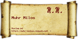 Muhr Milos névjegykártya